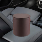 Maxbell PU Leather Car Trash Can 1.5 L Container Comfortable Grip Handle Garbage Can Brown