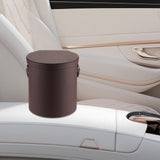 Maxbell PU Leather Car Trash Can 1.5 L Container Comfortable Grip Handle Garbage Can Brown