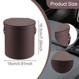 Maxbell PU Leather Car Trash Can 1.5 L Container Comfortable Grip Handle Garbage Can Brown