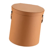 Maxbell PU Leather Car Trash Can 1.5 L Container Comfortable Grip Handle Garbage Can Brown Yellow