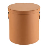 Maxbell PU Leather Car Trash Can 1.5 L Container Comfortable Grip Handle Garbage Can Brown Yellow
