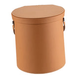Maxbell PU Leather Car Trash Can 1.5 L Container Comfortable Grip Handle Garbage Can Brown Yellow