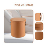 Maxbell PU Leather Car Trash Can 1.5 L Container Comfortable Grip Handle Garbage Can Brown Yellow