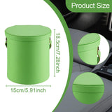 Maxbell PU Leather Car Trash Can 1.5 L Container Comfortable Grip Handle Garbage Can Green