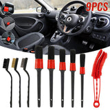 Maxbell 9Pcs Car Detailing Brushes Set for Air Conditioner Vents Accessory Versatile