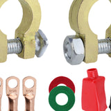 Maxbell Generic Battery Terminal Connectors Set Sturdy Spare Parts for Car Boat with Brush