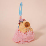 Maxbell Capybara Keychain Snuggling Capybara Bag Pendant for Birthday Gifts Children Pink