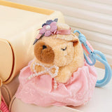 Maxbell Capybara Keychain Snuggling Capybara Bag Pendant for Birthday Gifts Children Pink
