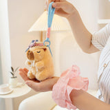 Maxbell Capybara Keychain Snuggling Capybara Bag Pendant for Birthday Gifts Children Pink