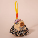 Maxbell Capybara Keychain Snuggling Capybara Bag Pendant for Birthday Gifts Children brown