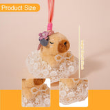 Maxbell Capybara Keychain Snuggling Capybara Bag Pendant for Birthday Gifts Children White
