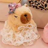Maxbell Capybara Keychain Snuggling Capybara Bag Pendant for Birthday Gifts Children White