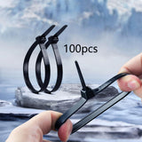 Maxbell 100Pcs Nylon Cable Wire Ties Wire Zip Ties for Fencing Garage Home 4.8mmx25cm