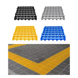 Maxbell Modular Interlocking Floor Tile Splicing 40x40x4 cm Square Holes Floor Grill Black
