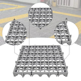 Maxbell Modular Interlocking Floor Tile Splicing 40x40x4 cm Square Holes Floor Grill Gray