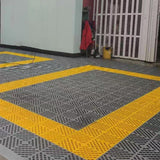 Maxbell Modular Interlocking Floor Tile Splicing 40x40x4 cm Square Holes Floor Grill Gray