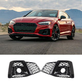 Maxbell Front Bumper Fog Light Covers for LH Rh Side Lamp Grills for Audi