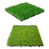 Maxbell Artificial Grass Tiles Artificial Grass Turf for Patio Porch Playground Dark Green