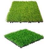Maxbell Artificial Grass Tiles Artificial Grass Turf for Patio Porch Playground Dark Green