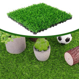 Maxbell Artificial Grass Tiles Artificial Grass Turf for Patio Porch Playground Dark Green