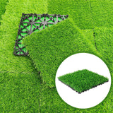 Maxbell Artificial Grass Tiles Artificial Grass Turf for Patio Porch Playground Dark Green