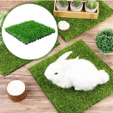 Maxbell Artificial Grass Tiles Artificial Grass Turf for Patio Porch Playground Dark Green