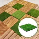 Maxbell Artificial Grass Tiles Artificial Grass Turf for Patio Porch Playground Dark Green