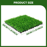 Maxbell Artificial Grass Tiles Artificial Grass Turf for Patio Porch Playground Dark Green