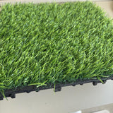 Maxbell Artificial Grass Tiles Artificial Grass Turf for Patio Porch Playground Dark Green