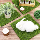 Maxbell Artificial Grass Tiles Artificial Grass Turf for Patio Porch Playground Dark Green