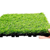 Maxbell Artificial Grass Tiles Artificial Grass Turf for Patio Porch Playground Light Green