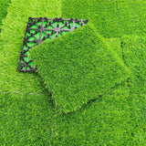 Maxbell Artificial Grass Tiles Artificial Grass Turf for Patio Porch Playground Light Green