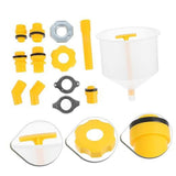 Maxbell 19Pcs Generic Leakproof Coolant Funnel Set Car Simple to Clean with Adapters Yellow Funnel