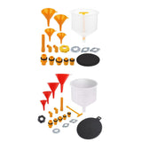 Maxbell 19Pcs Generic Leakproof Coolant Funnel Set Car Simple to Clean with Adapters Yellow Funnel