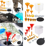 Maxbell 19Pcs Generic Leakproof Coolant Funnel Set Car Simple to Clean with Adapters Yellow Funnel