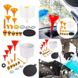 Maxbell 19Pcs Generic Leakproof Coolant Funnel Set Car Simple to Clean with Adapters Yellow Funnel