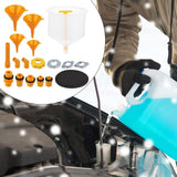Maxbell 19Pcs Generic Leakproof Coolant Funnel Set Car Simple to Clean with Adapters Yellow Funnel
