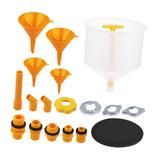 Maxbell 19Pcs Generic Leakproof Coolant Funnel Set Car Simple to Clean with Adapters Yellow Funnel