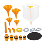 Maxbell 19Pcs Generic Leakproof Coolant Funnel Set Car Simple to Clean with Adapters Yellow Funnel