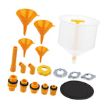 Maxbell 19Pcs Generic Leakproof Coolant Funnel Set Car Simple to Clean with Adapters Yellow Funnel