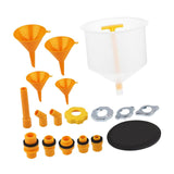Maxbell 19Pcs Generic Leakproof Coolant Funnel Set Car Simple to Clean with Adapters Yellow Funnel