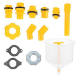 Maxbell 19Pcs Generic Leakproof Coolant Funnel Set Car Simple to Clean with Adapters Yellow Funnel
