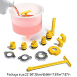 Maxbell 19Pcs Generic Leakproof Coolant Funnel Set Car Simple to Clean with Adapters Yellow Funnel
