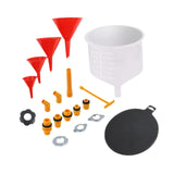 Maxbell 19Pcs Generic Leakproof Coolant Funnel Set Car Simple to Clean with Adapters Red Funnel