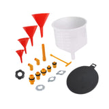 Maxbell 19Pcs Generic Leakproof Coolant Funnel Set Car Simple to Clean with Adapters Red Funnel