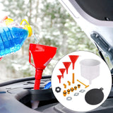 Maxbell 19Pcs Generic Leakproof Coolant Funnel Set Car Simple to Clean with Adapters Red Funnel