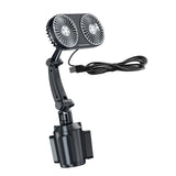Maxbell 12V 24V Car Cooling Fan Mounted in Cup Holder Three Speed for Sedan Double Head