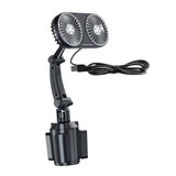 Maxbell 12V 24V Car Cooling Fan Mounted in Cup Holder Three Speed for Sedan Double Head