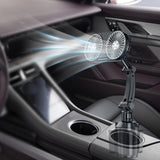 Maxbell 12V 24V Car Cooling Fan Mounted in Cup Holder Three Speed for Sedan Double Head