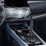 Maxbell 12V 24V Car Cooling Fan Mounted in Cup Holder Three Speed for Sedan Double Head
